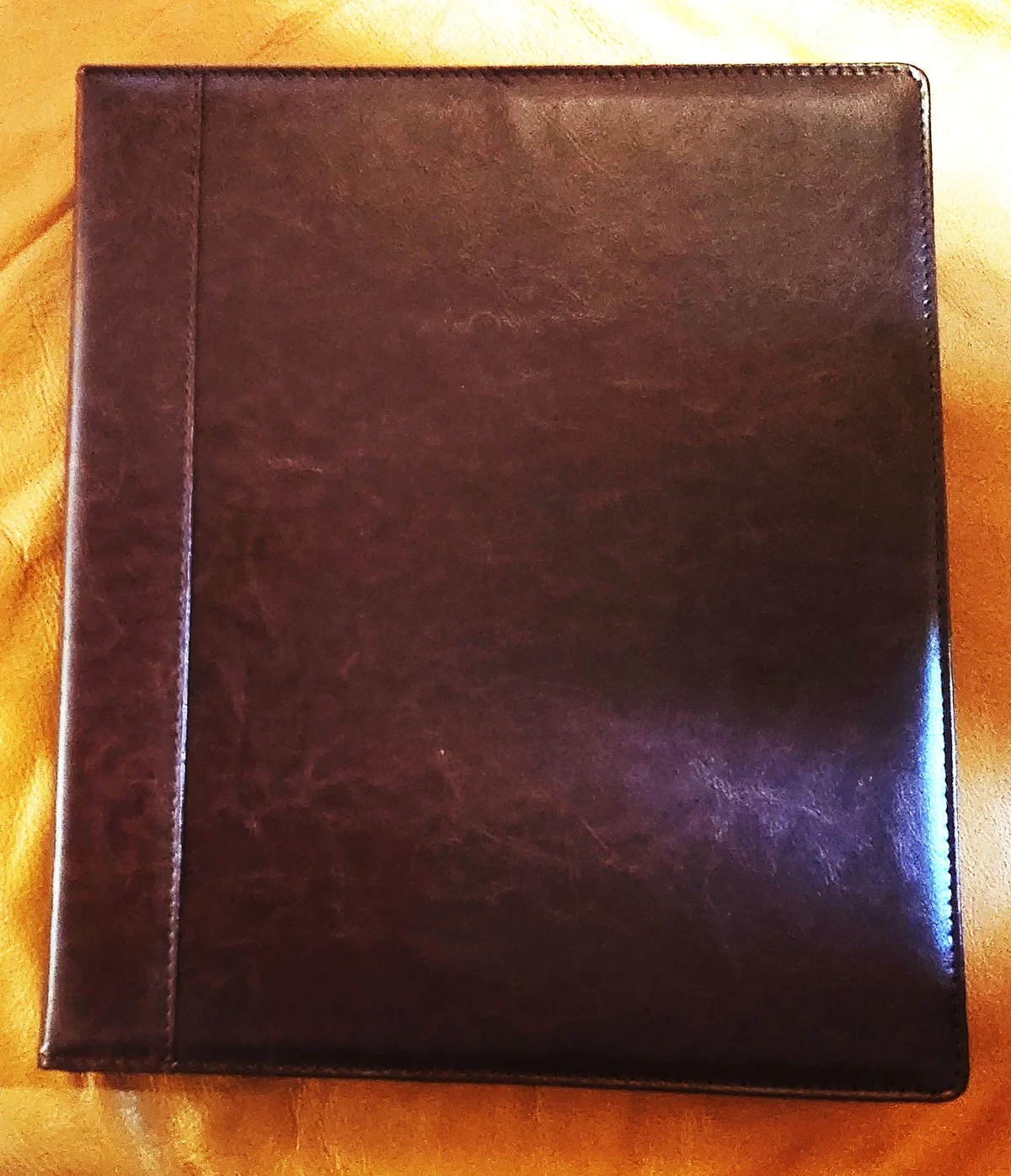 Binder - 3 ring - rectangle - dark brown - Leather
