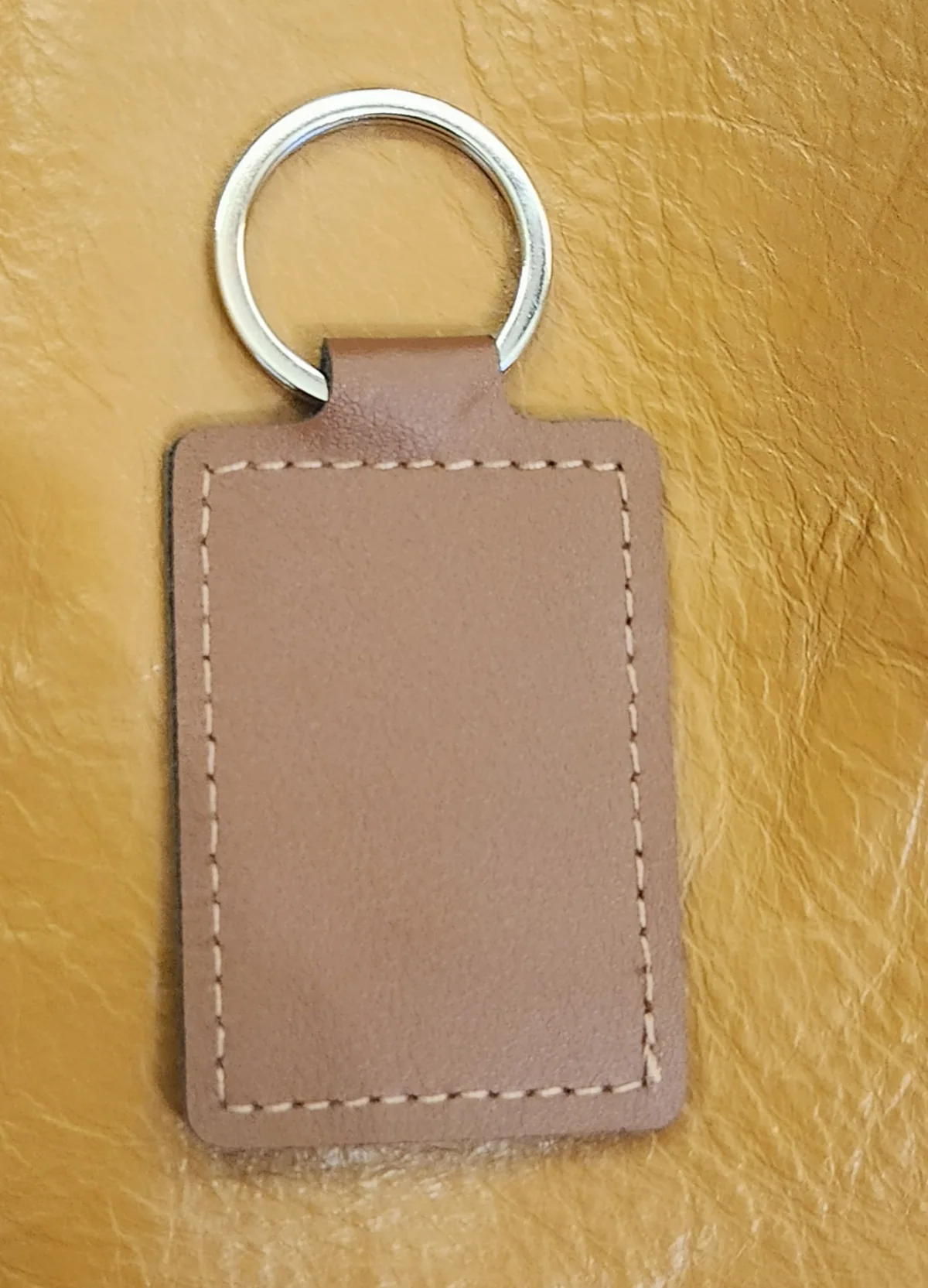 Brown Leather Keychain