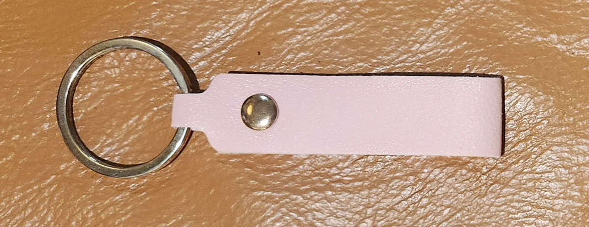 Zipper Pull Pink PU Leather Keychain