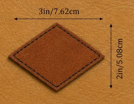 Diamond-Shaped Brown Leather Iron-On Leather Patch