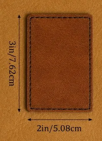 Rectangular Brown Leather Iron-On Leather Patch