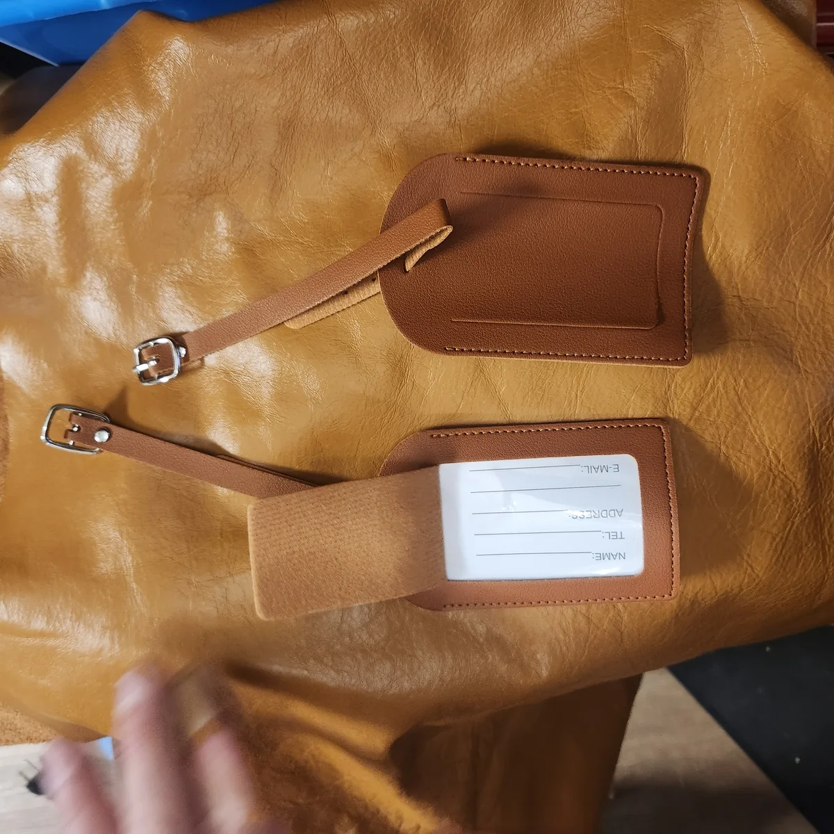 Brown Leather Luggage Tag
