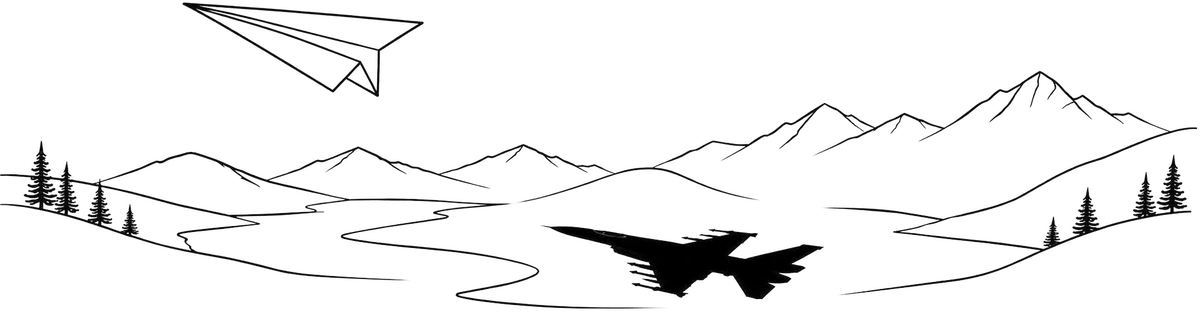 Engraving artwork: Airplane Dreams Landscape