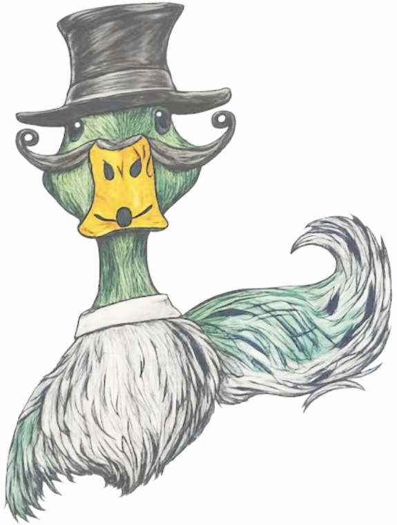 Engraving artwork: Dapper Duck