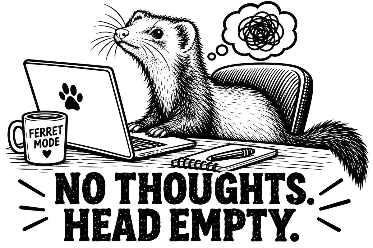 Engraving artwork: Ferret Thought Processes