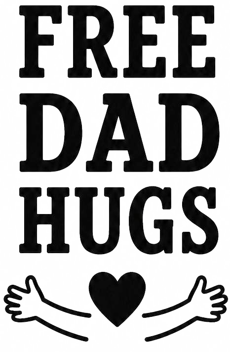 Engraving artwork: Free Dad Hugs