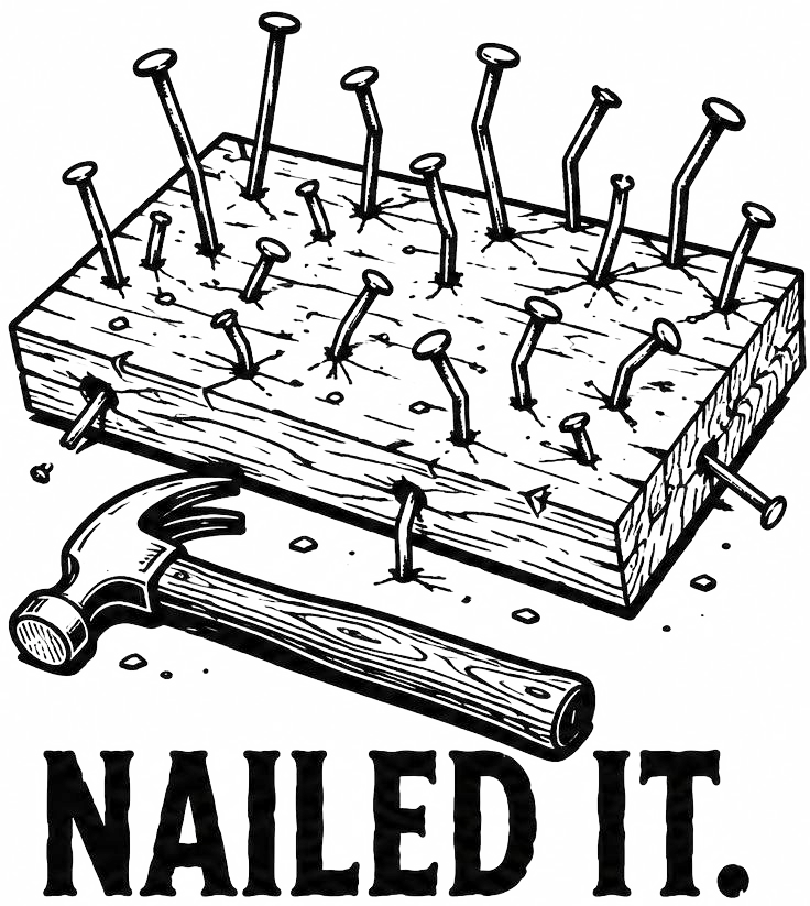 Engraving artwork: Nailed It