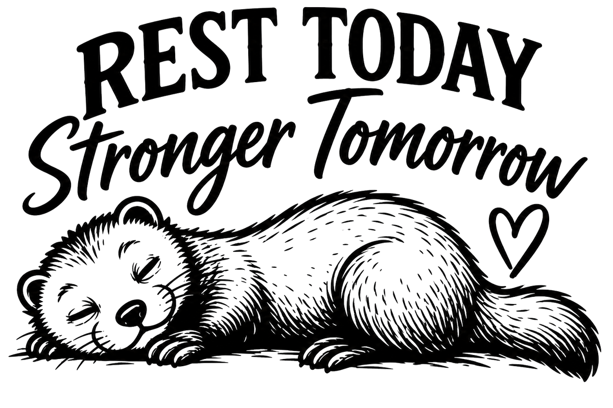 Engraving artwork: Rest Today Stronger Tomorrow