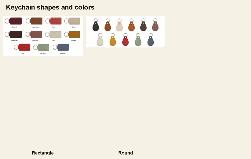 Custom Keychain Color and Shape Options